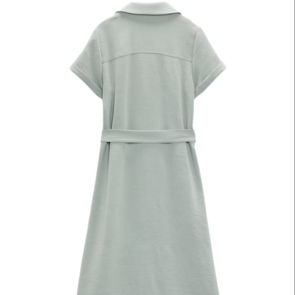ZARA SHIRT DRESS WITH BELT SIZE XXL MINT | 3035/522 - Picture 3 of 8